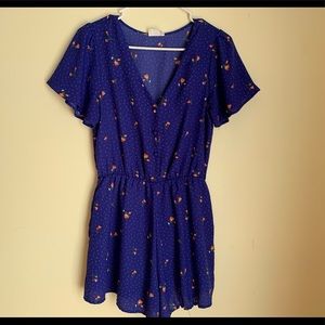 Blue floral romper